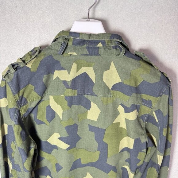 Kaun Camouflage Utility Jacket Womens Full Zip Buttons Pockets 100% Cotton M - Picture 11 of 13